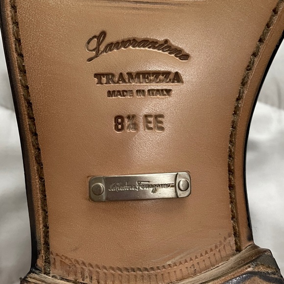 Brand New Ferragamo Tramezza Monk Strap Shoes Size 8.5 EE - Picture 2 of 2